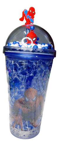 Vaso Con Luz Led De Colores Termo Hidrogel De Spider-man