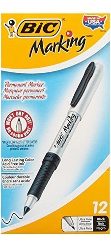 Bic Marcado Ultra-fina Punta De Marcador Permanente, Tuxedo 