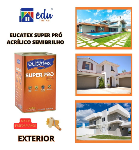 Tinta Eucatex Semi Brilho 3x + Antimofo 1 8 L Cores Standard