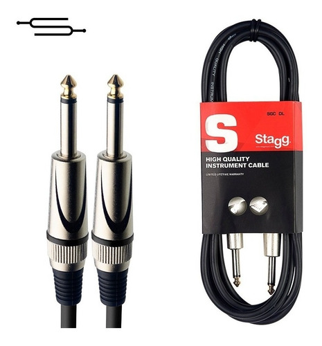 Imagen 1 de 6 de Cable Plug 3 Metros Profesional Instrumento Guitarra Bajo
