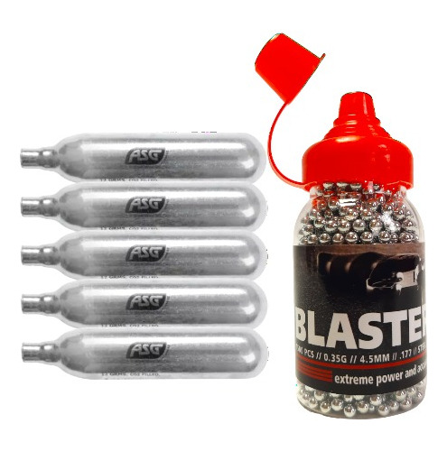 Balines De Acero Asg Blaster Cal 4.5mm Bbs + Garrafas