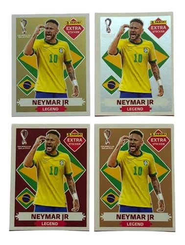 Figurinha Copa do Mundo Qatar Neymar LEGEND silver prata ORIGINAL panini