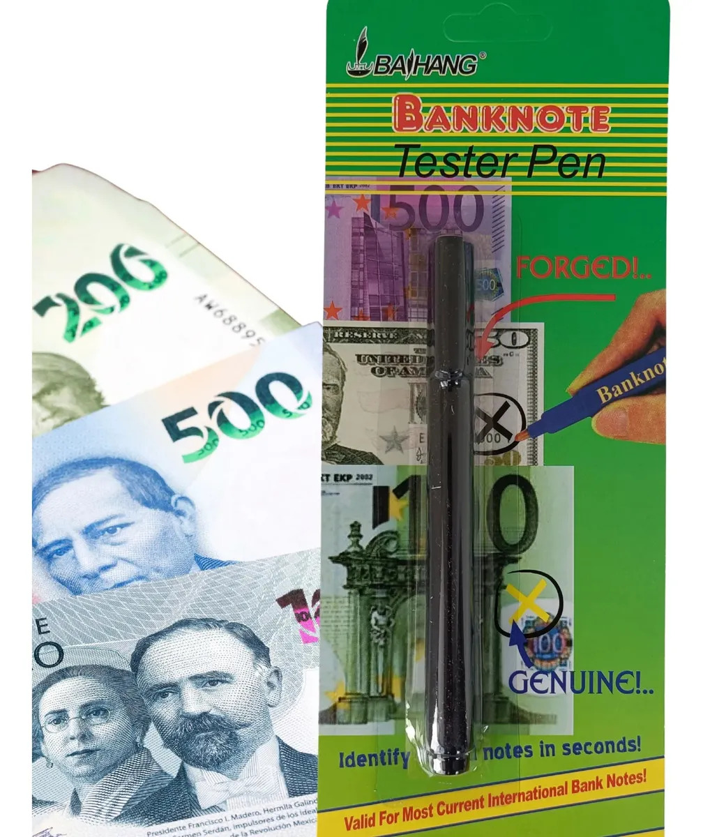 Detector Billetes Falsos Plumón Marcador - 100% Eficaz Color Negro