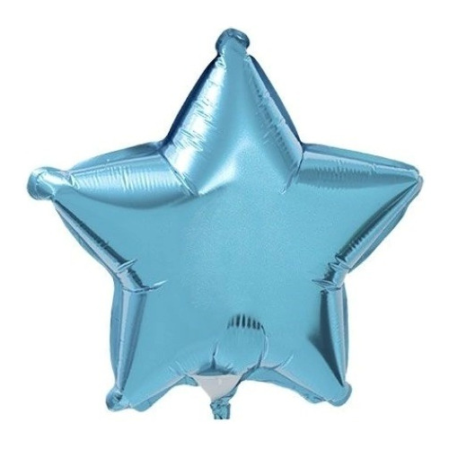 Pack X 10 Globos Metalizados De Estrellas Celeste De 18 PuLG