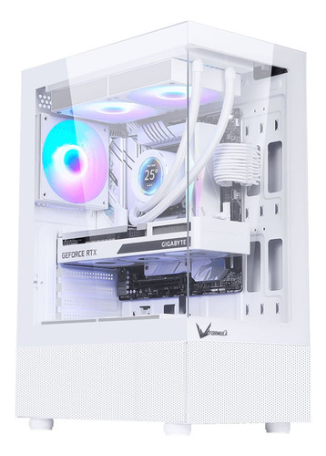Gabinete Mid Tower Formula V Crystal Z1+ Blanco 3 Fan