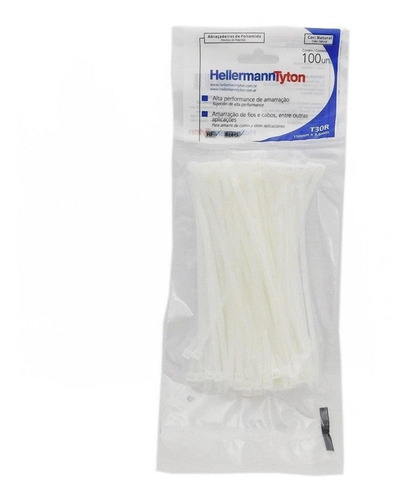 Imagem 1 de 2 de Abraçadeiranylon T30r Natural C/500 Unidades Hellermanntyton