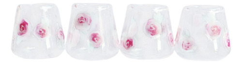 2 Taza De Agua En Miniatura Taza De Cristal1/12 Rosa