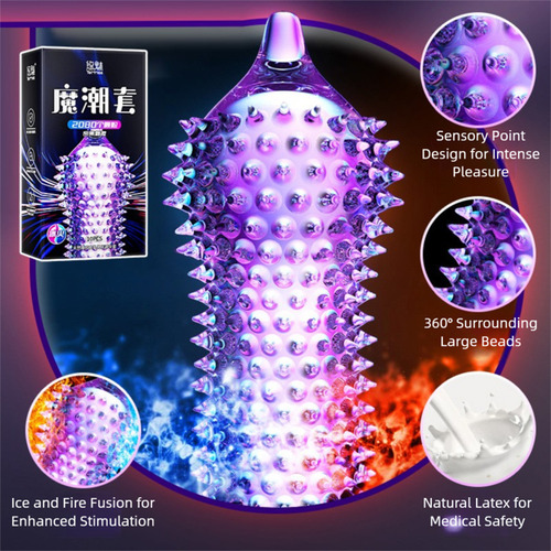 Preservativos Ultrafinos De Látex Con Partículas 3d, 10 Unid