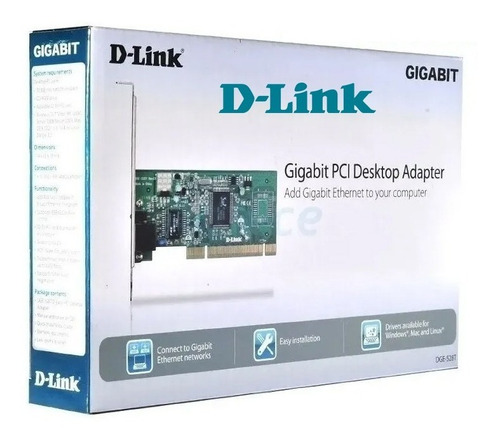 Imagen 1 de 5 de Tarjeta De Red Gigabit D-link Dge-528t Pci + Low Profile