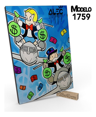 Cuadro Decorativo Alec Monopoly Money Rico Mcpato Textura 1257