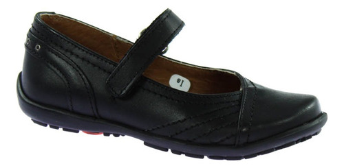 Zapato Flat Escolar Niña Coqueta 34200 Velcro Del 14.5 Al 17