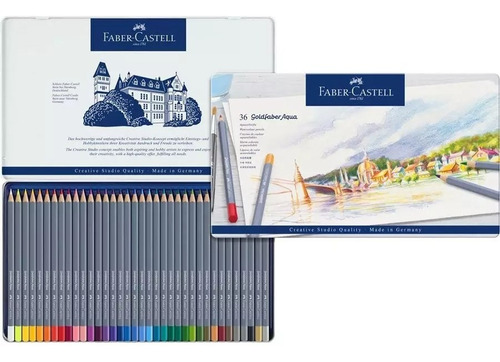 Lápis Aquarelavel Goldfaber Aqua Faber-castell Estojo Metál