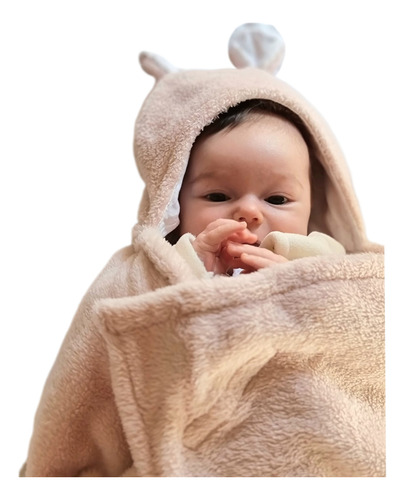  Manta Polar Bebe Capucha Oso Conejito Portaenfant Frazada