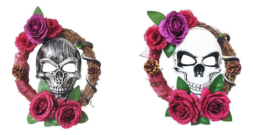 2 Coronas De Calaveras De Halloween Para Colgar En ,