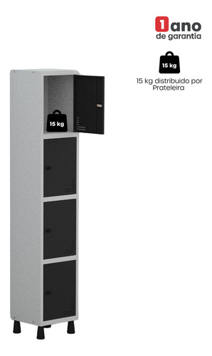 Armário Locker Guarda Volume Aço Light 1v 04 Portas