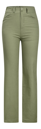 Pantalon Cintura Alta Para Mujer Casual Negocio Elastico