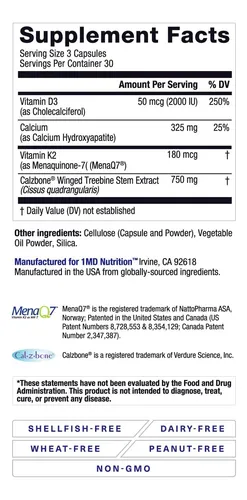 Apoyo Integral Óseo Con Hidroxiapatita Calcio Vitamina D3 K2 Sabor