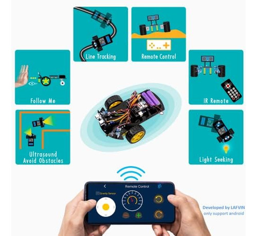Kit De Chasis De Coche Robot Inteligente 2wd Módulo Ultrasón