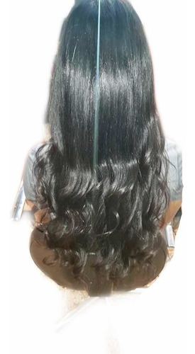 Cortina D Cabello Pelo Natural 2 Vueltas 40cm Largo + Coloc*