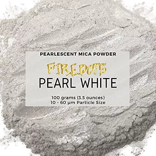 FIREDOTS Pearl White Mica Powder for Epoxy Resin Art Massive 100g