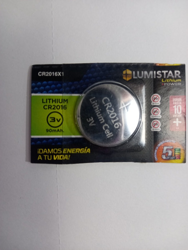 Batería Botón Cr2016 X 2 Lumistar 40307