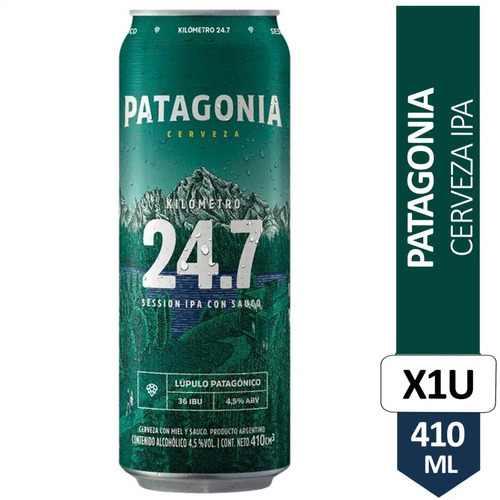 Cerveza 24.7 Session Ipa Con Sauco Lata Patagonia X410ml