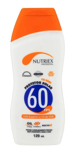 Kit 3 Protetor Solar Fps 60 Toque Seco Hidrata 120ml Nutriex