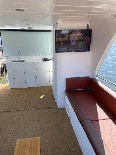 Barco Catamarã Em Fibra Completo!
