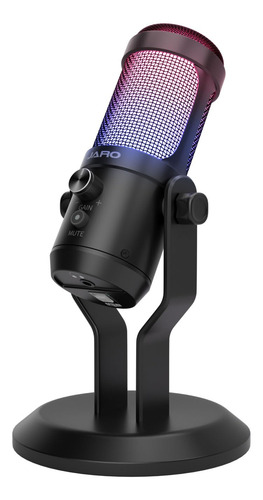 Microfone Jaro J100-cs Usb 192 Khz/24 Bits Cardióide Com Rgb