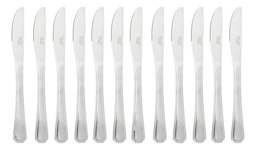 Set X 12 Cuchillo Postre Otten Ambar Acero Inoxidable Color Plateado
