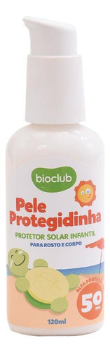 Bioclub protetor solar infantil rosto corpo bebê Fps60 120ml
