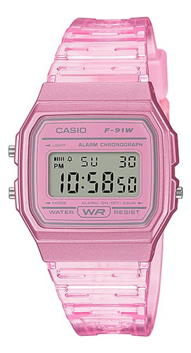 Relógio Casio Digital Feminino Rosa - F-91ws-4df-sc