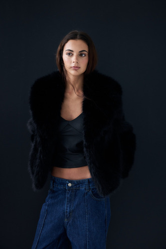 Tapado Mujer Jack De Piel / Elegante Abrigo Largo Invierno