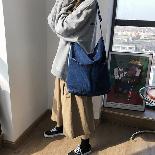 Bolso De Hombro Ligero De Mezclilla Suave Bolso De Mano
