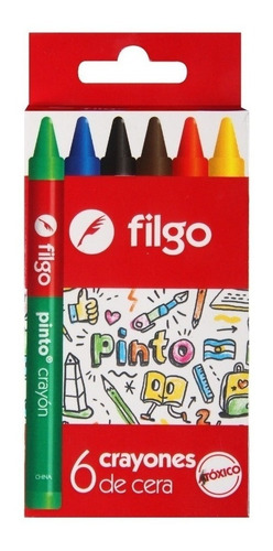 Imagen 3 de 3 de Crayones Colores Filgo X 6 Unidades Pack X 20 Cajitas