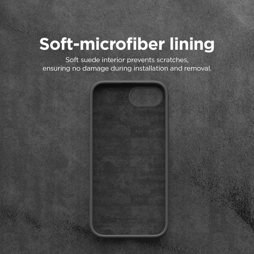 Funda Silicona Con Felpa Para Iphone 16e 2025 Gris Oscuro Con Manzanita