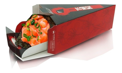 Caixinha P/ Sushi Oriental Tamanho G - 100 Un. + 100 Temaki