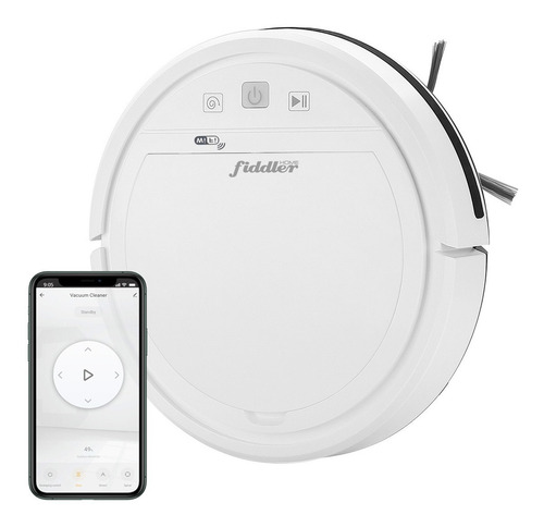 Aspiradora Robot Wifi Con Aplicación Fiddler Color Blanco