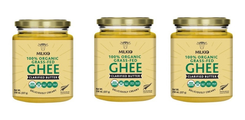 Ghee Pack Organico Grass Fed 250ml 3 Mantequilla Clarificada