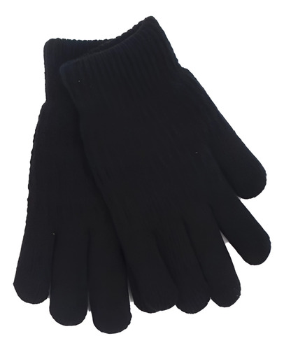 Guantes Tejido Grueso, Color Negro - George Negro Lisa