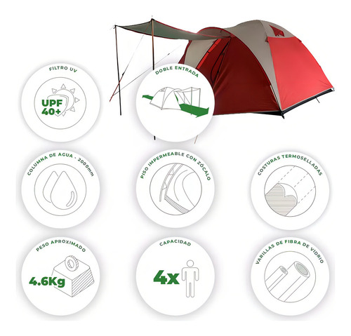 Carpa Spinit Traveller 4 Personas Termosellada 4 Estaciones