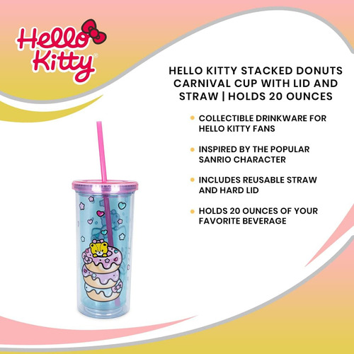 Vaso Sanrio Hello Kitty Stacked Donuts Carnival De 600 Ml Co