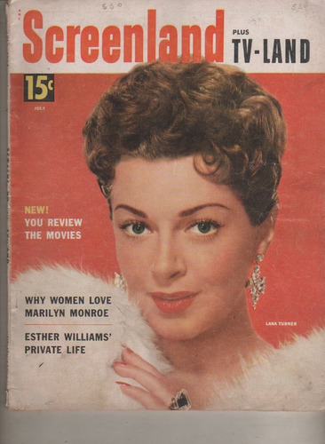 Revista De Cine Y Tv - Screenland - Marilyn Monroe  Año 1954