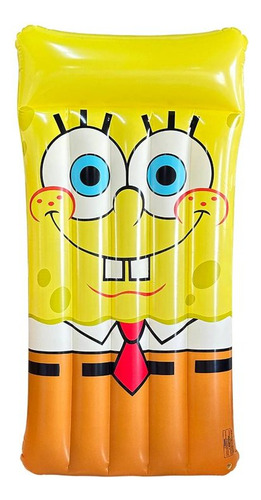 Colchón Inflable Para Alberca De Playa Bob Esponja 155 Cm Color Amarillo