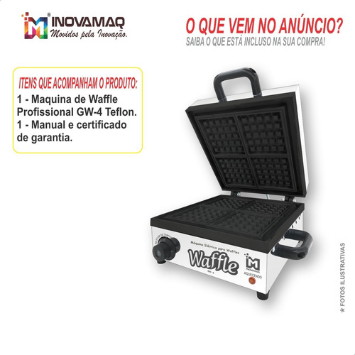 Imagem 7 de 8 de Máquina De Waffles Wafer Profissional - 220v - Antiaderente