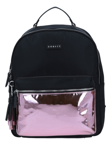 Mochila Grande Gorett Para Dama Negro Liso