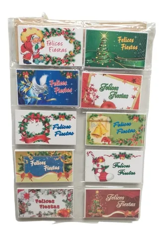 comprar Tarjeta Navideñas Felices Fiestas X 10 U Navidad Cotillon