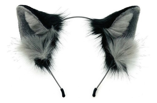 Diadema Diadema Divertida De Zorro Lobo Gato Negro Oreja Par