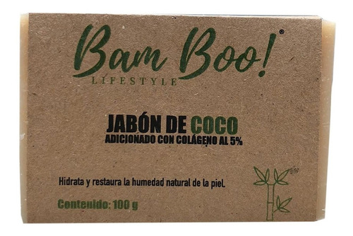 Imagen 1 de 3 de Jabón Coco Con Colágeno 100 Gr Bam Boo! Lifestyle