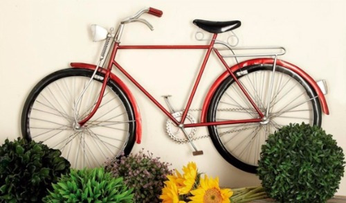 Bicicleta Roja De Pared Metal